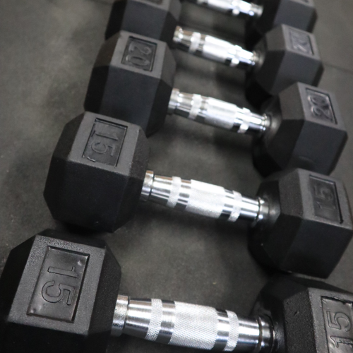 Hex Rubber Coated Dumbbell